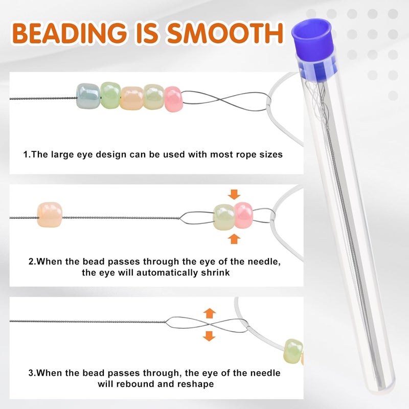 UOOU Beading Needles, 6 Pcs Twist Seed Bead Needles, Fine 0.024, Diameter 5.1 inches Length Twisted Wire Collapsible Eye Beading Needle for Jewelry Making - Image 4
